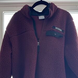 Columbia Maroon Sherpa Fleece Jacket